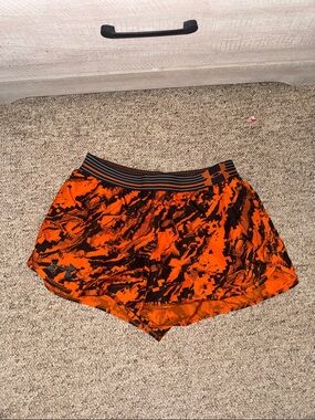 Under Armour Women's Orange and Black Athletic Shorts